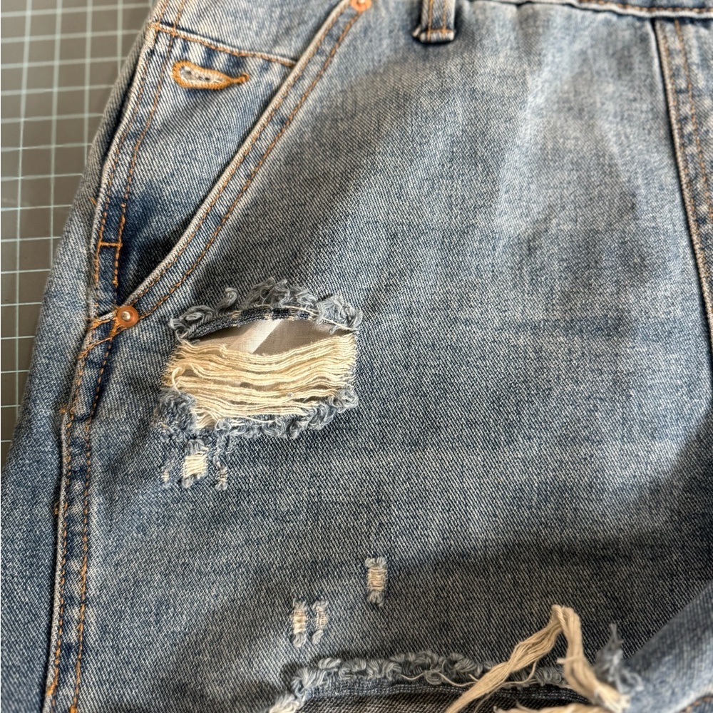 wild fabe Distressed Denim Overalls - Picture 3 of 4